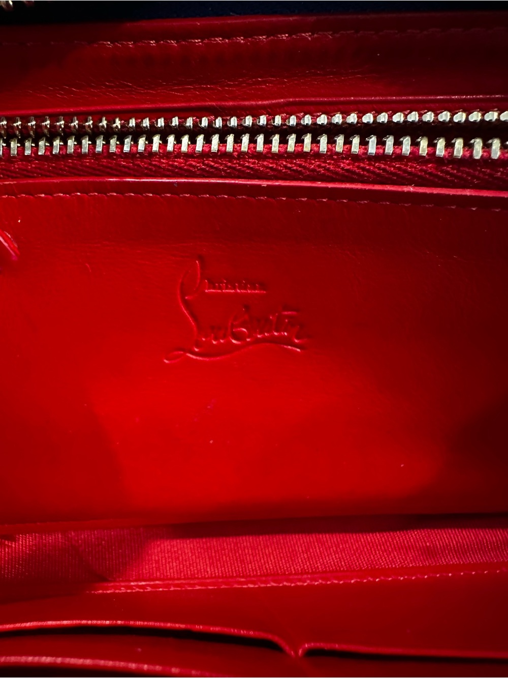 Christian Louboutin Electric Blue Studded Zip-Around Wallet - Picture 10 of 16